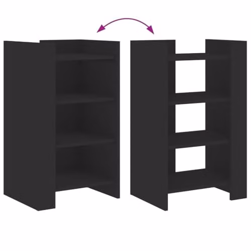vidaXL Modern Black Matt Sideboard in MDF, W/D/H: 45 x 35 x 75 cm – 4