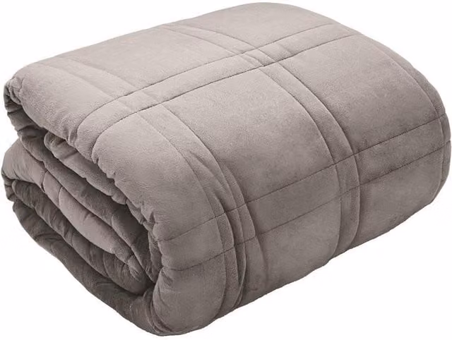 HomeSpace Direct Velour Weighted Blanket in Silver/Grey, 200 cm