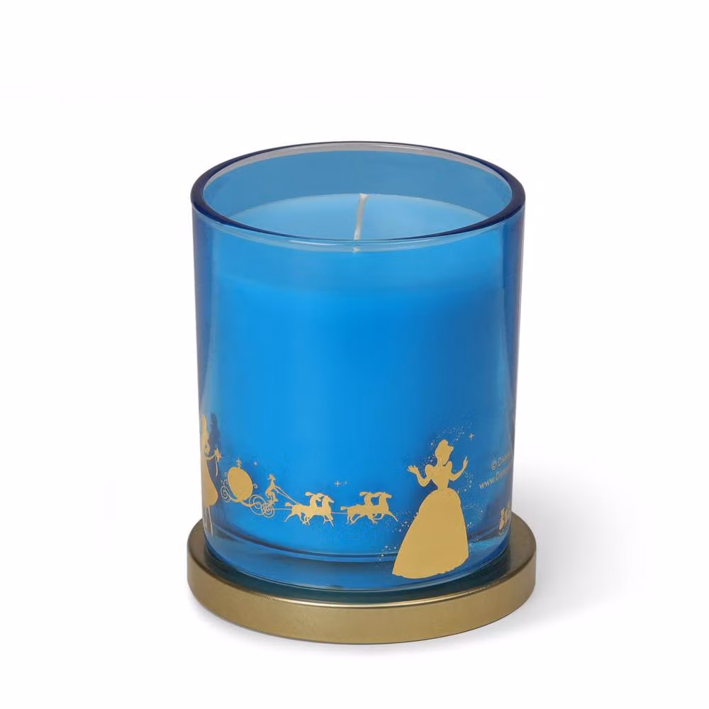 Disney Cinderella Inspired Crystal Gardenia and Pumpkin Scented Tabletop Candle in Blue and Gold – 2