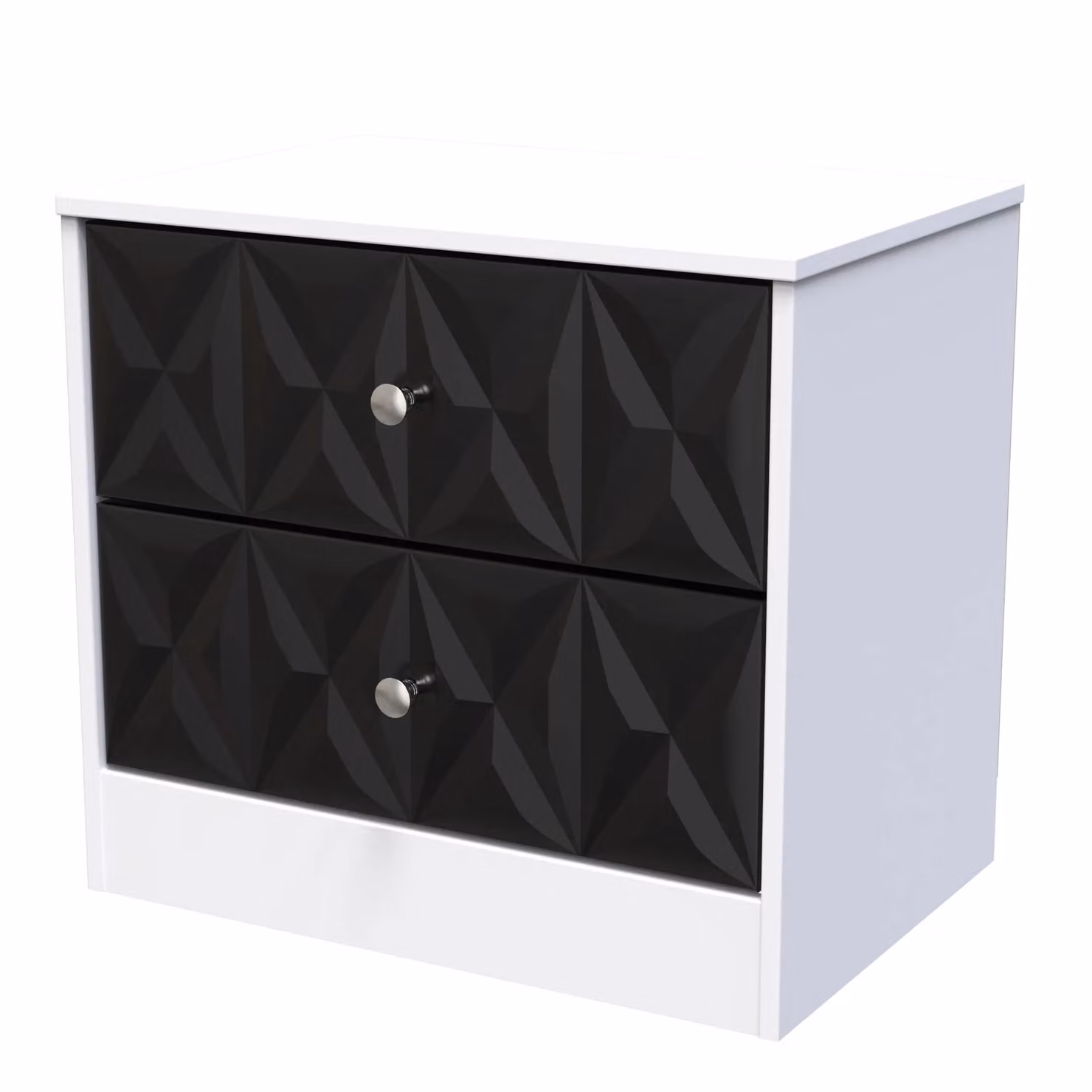 Ready Assembled 2 U Memphis 2 Drawer Side Table in Black – 2