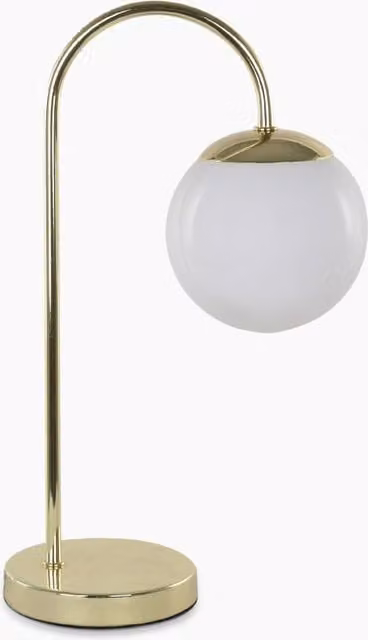 M&S Opal Globe Table Lamp in White and Gold/Brass