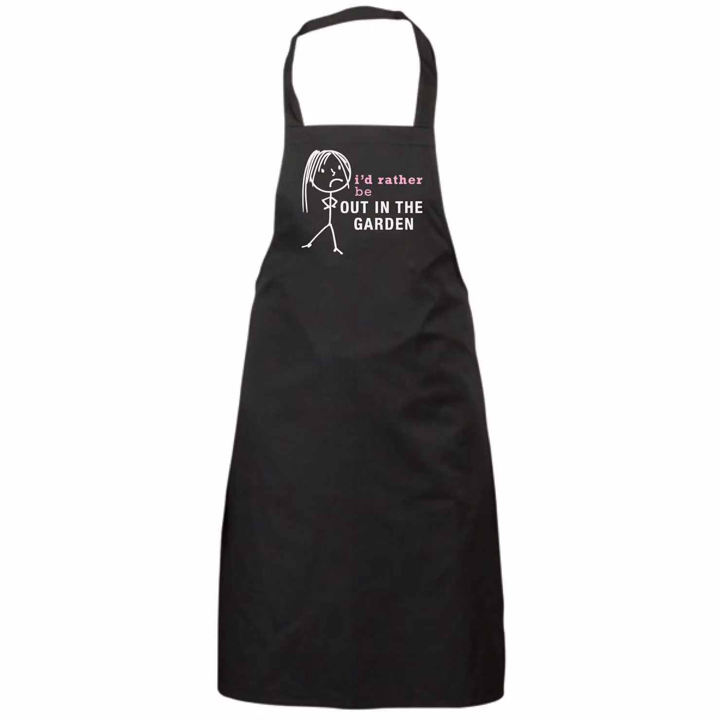 60 Second Makeover Women's I'd Rather Be Out In The Garden Apron in Black – 2