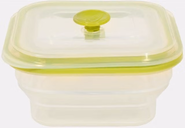 OHS Leakproof Silicone Expanding Food Container with Snap Lid, Green, 0.5l