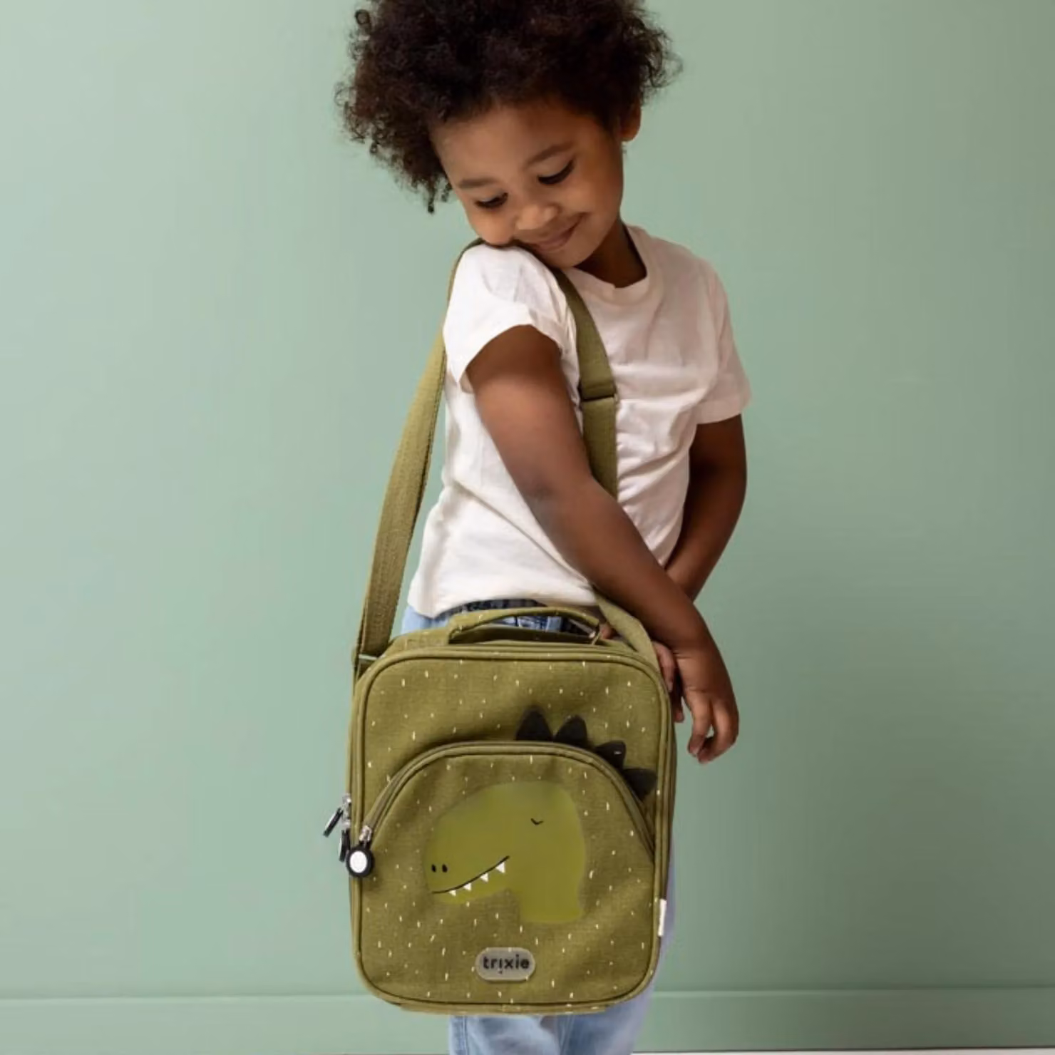 Trixie Mr. Dino Insulated Lunch Bag in Green – 2