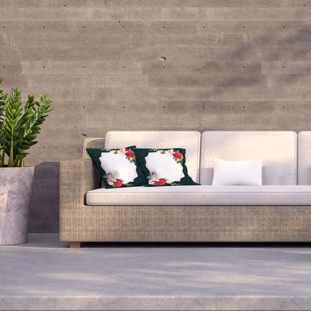 Benjamin Tate Design LTD Floral Square Outdoor Cushion, Green, W: 60 cm x D: 60 cm x H: 1 cm