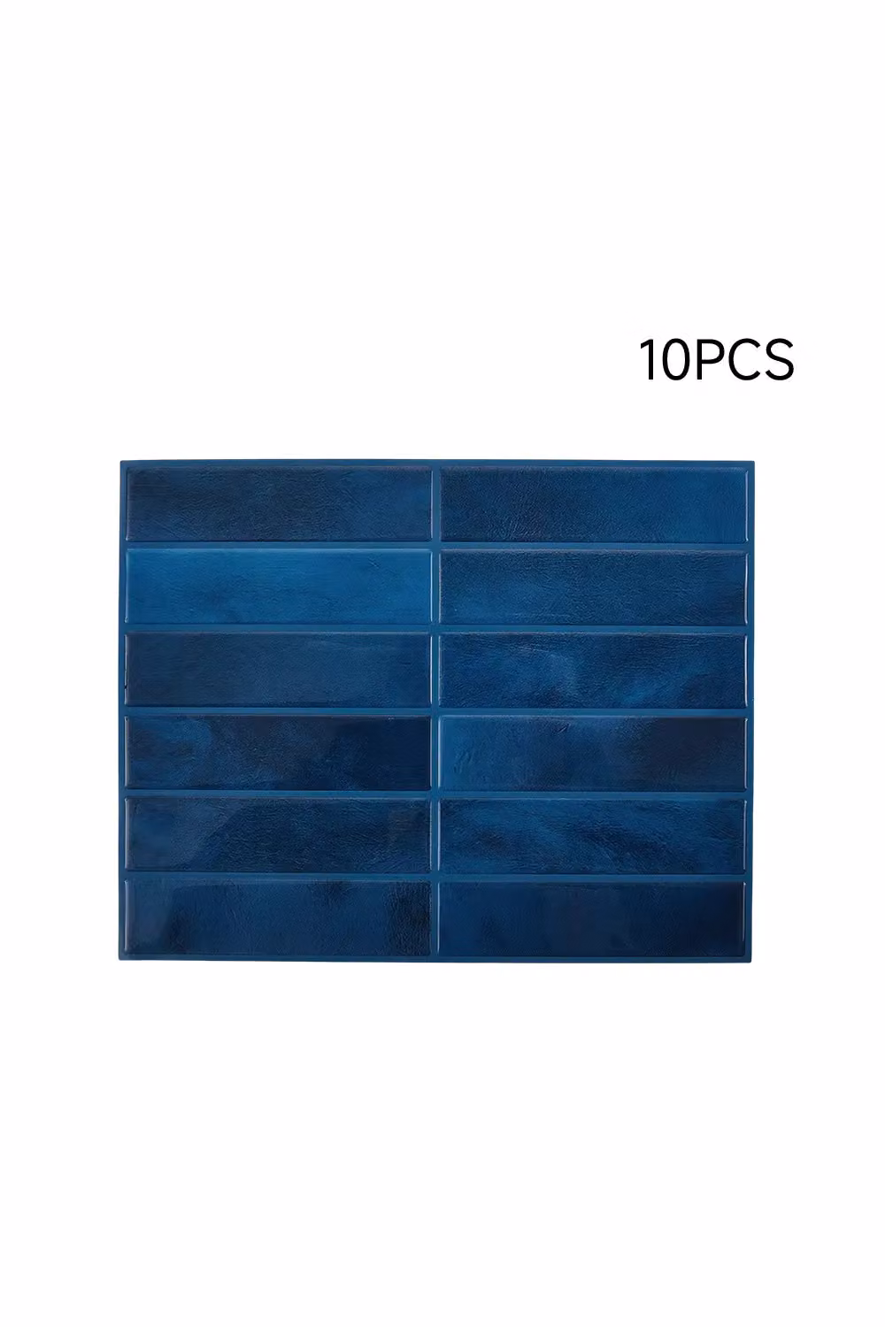 Living and Home 10-Piece Dark Blue 3D Rectangle Self-Adhesive Geometric Wall Tile Stickers – 3