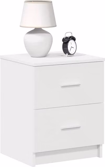 Berkfield Home Durable Bedside Cabinets, 2 Pack, White, W/D/H: 40 x 36 x 50 cm