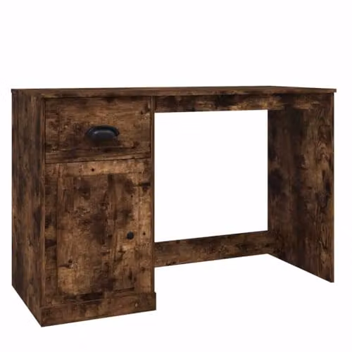 vidaXL Computer Desk in Brown with Drawer, W/D/H: 115 x 50 x 75 cm