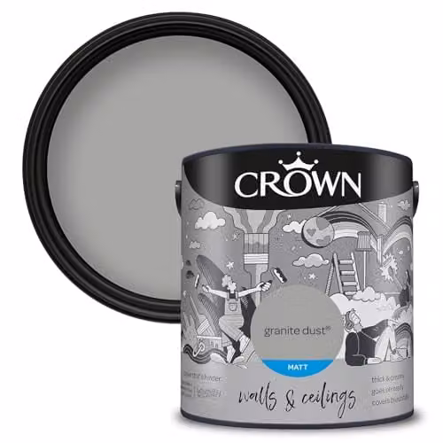 Crown Retail Core Emulsion Matt Grey Granite Dust Water Based Dispersion 2.5 l