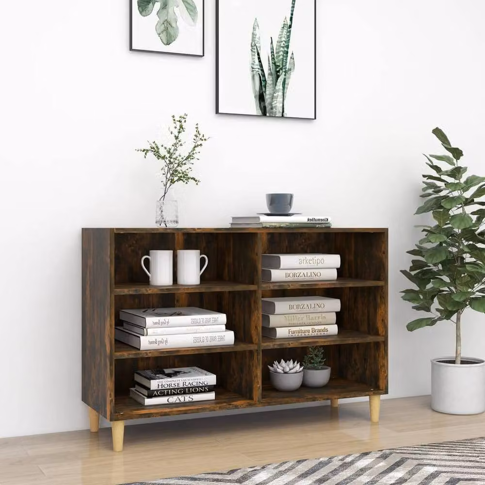 Berkfield Home Smoked Oak Sideboard in Brown, W/D/H: 103.5 x 35 x 70 cm – 2