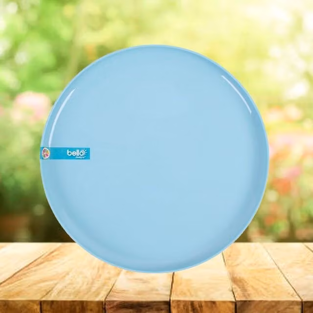 Bello Two Tone Plastic Dinner Plate in Blue and Grey
