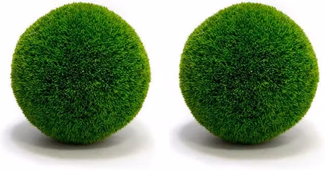 Primrose Artificial Grass Effect Hanging Topiary Ball with Chain, Green, Diameter: 38 cm