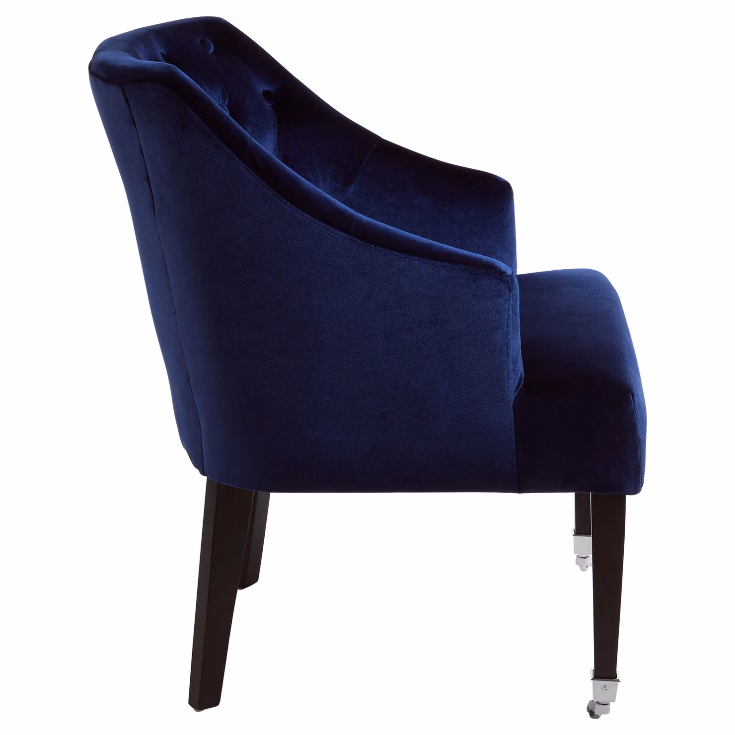 Orsina Mid Century Blue Velvet Lounge Chair with Armrests – 2