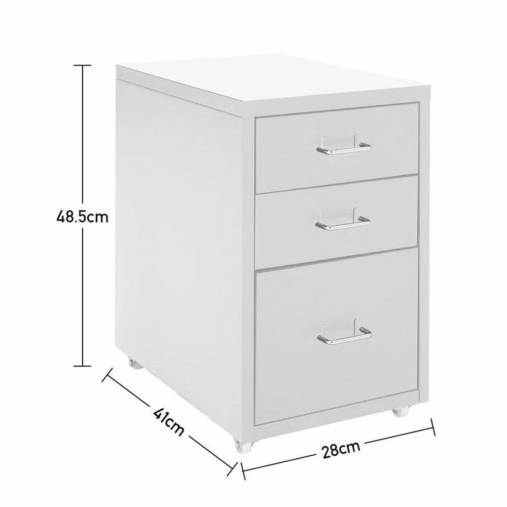 KORVIXA White 3 Drawer Mobile Filing Cabinet and Printer Stand – 2