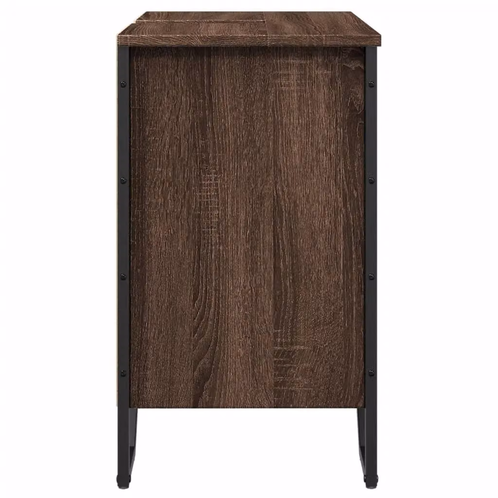 Berkfield Home Brown Oak Wall Mounted Bathroom Sink Cabinet, W/D/H: 60 x 35 x 60 cm – 4
