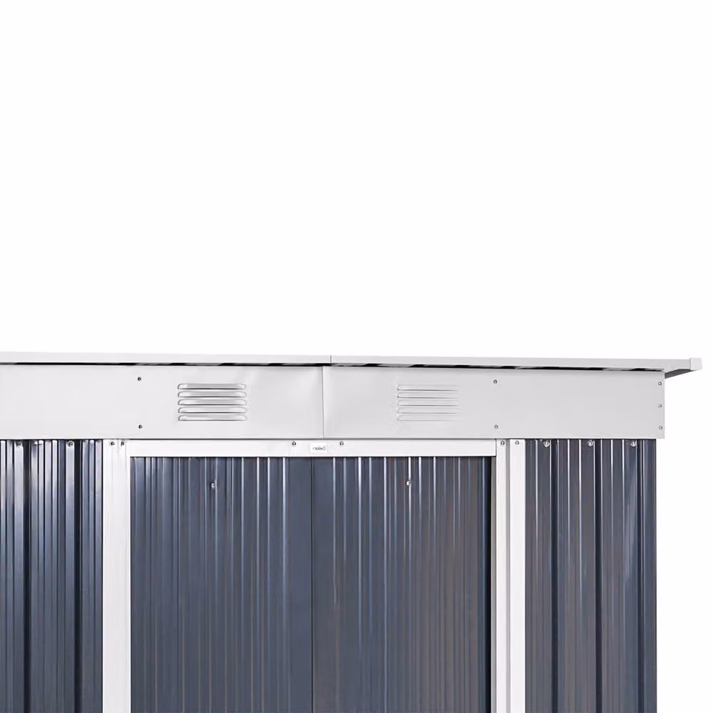 Wyld and Coco Garden Lean-to Shed in Graphite Grey Galvanised Steel, W: 174 cm, D: 110 cm, H: 174 cm – 3