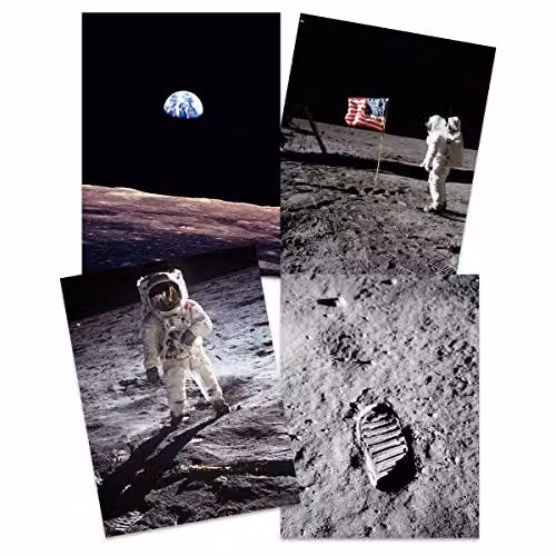 Wee Blue Coo Apollo 11 Moon Landing Saturn V Rocket Wall Art Print Poster Pack of 8, Multicolour – 3