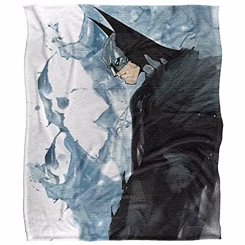 Batman Profile Silky Touch Super Soft White Fleece Throw Blanket W/D/H: 152 x 127 cm