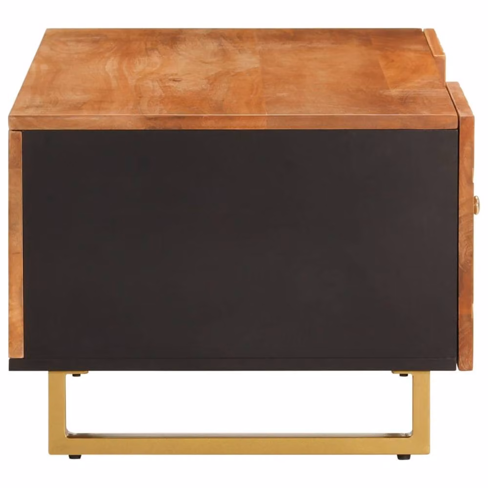 Berkfield Home Beautiful Mango Wood Coffee Table in Brown and Black, W: 100 cm, D: 54 cm, H: 40 cm – 3