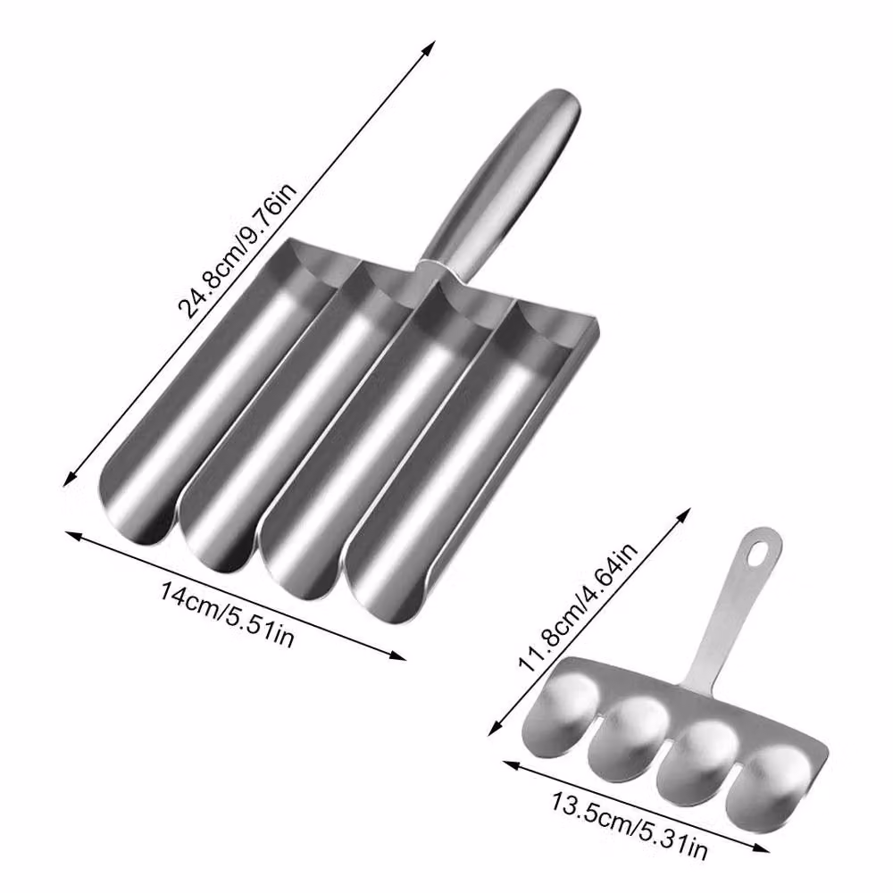 SPETLEK Stainless Steel 4-Tube Meatball Maker Tool in Silver, W: 100 cm, D: 15 cm – 2