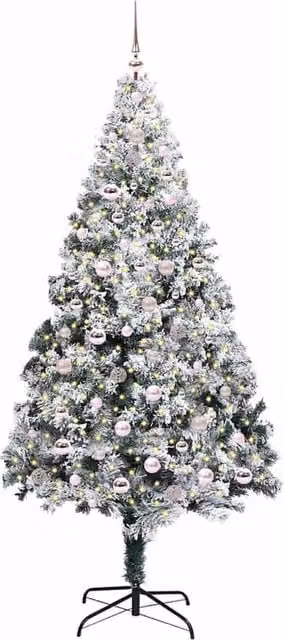 Berkfield Home Green Artificial Christmas Tree with 300 LEDs and Stand, Height: 240 cm – 1