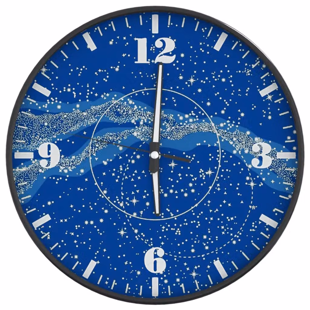 Berkfield Home Blue Round Analog Wall Clock with Luminous Scales and Silent Quartz Movement, Diameter: 30 cm – 2