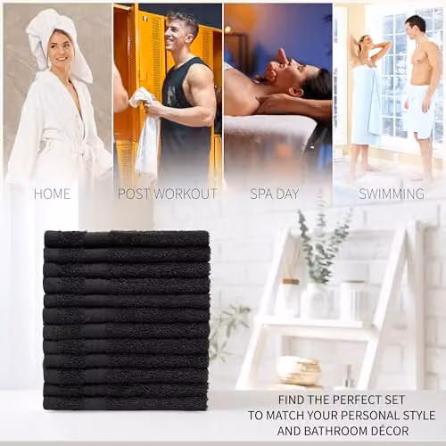 CityComfort Pack of 12 Fluffy Cotton Face Towels in Grey, 30 x 30 cm – 4