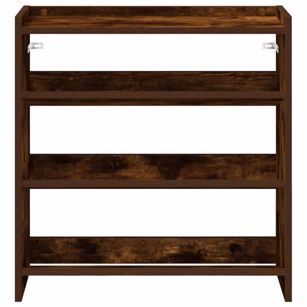 Berkfield Home Smoked Oak Shoe Rack in Brown, W/D/H: 60 x 25 x 62 cm – 4