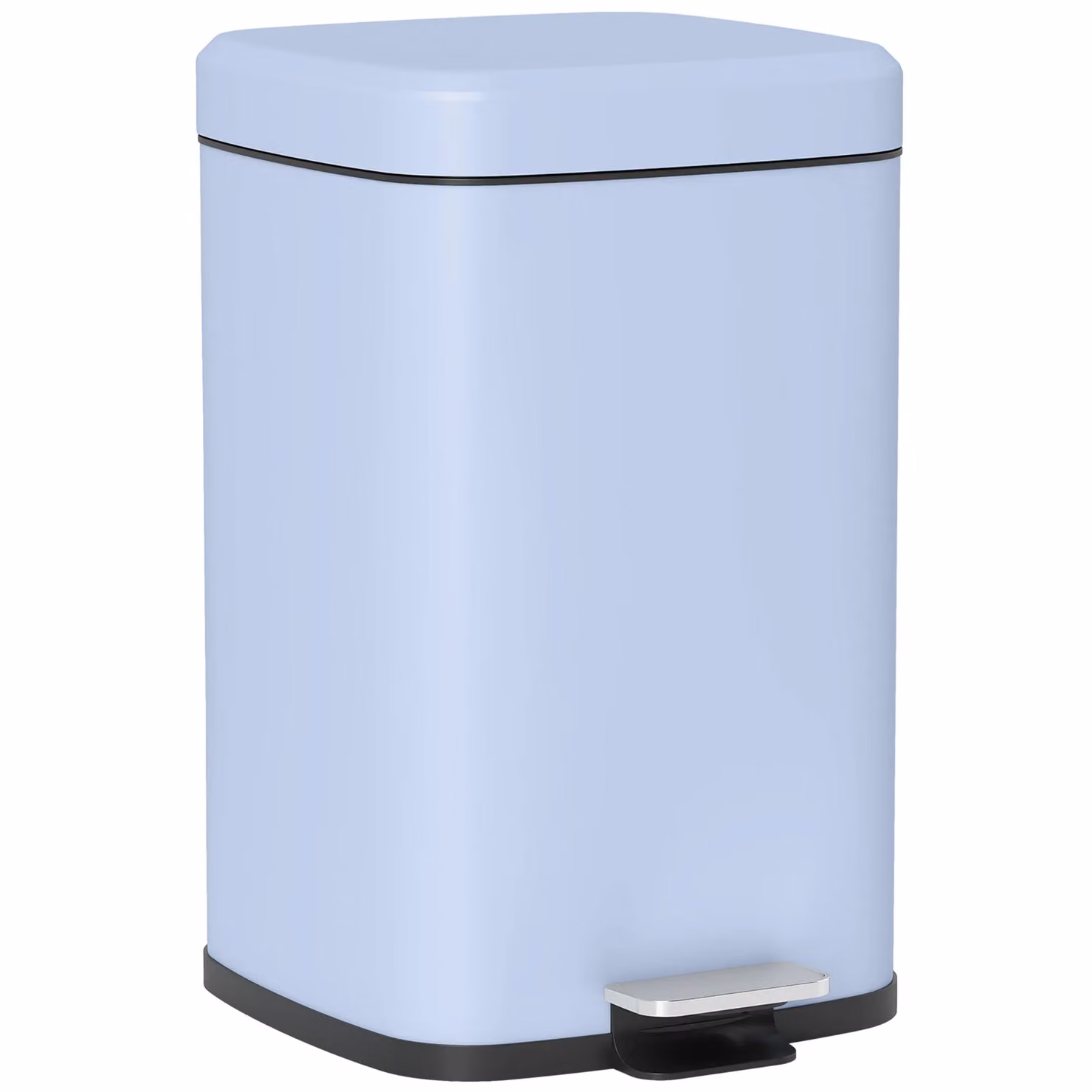 HOMCOM Metal Kitchen Pedal Bin with Soft-close Lid and Removable Inner Bucket, Blue – 2