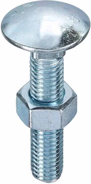 Unifix Grade 4.8 Galvanised Steel Hex Bolts and Nuts, Silver, Pack of 100