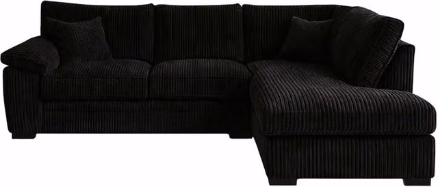 Snug Furniture Birmingham Ltd Monroe Amalfi Jumbo Cord Right Hand Corner Sofa in Black – 1