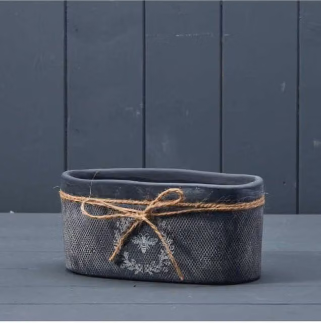 KDMD Rustic Black Ceramic Indoor Tabletop Planter, 10 cm