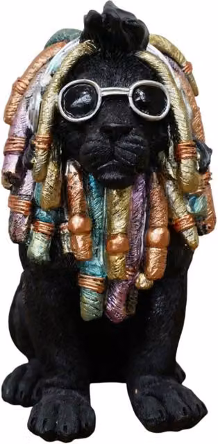 Gifts Direct 2 U Black Lion with Dreadlocks Rasta Resin Figurine Ornament – 5