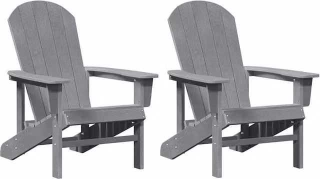 Berkfield Home Adirondack Chairs, 2 Piece Set, Light Grey, W/D/H: 74 x 82 x 90 cm – 1