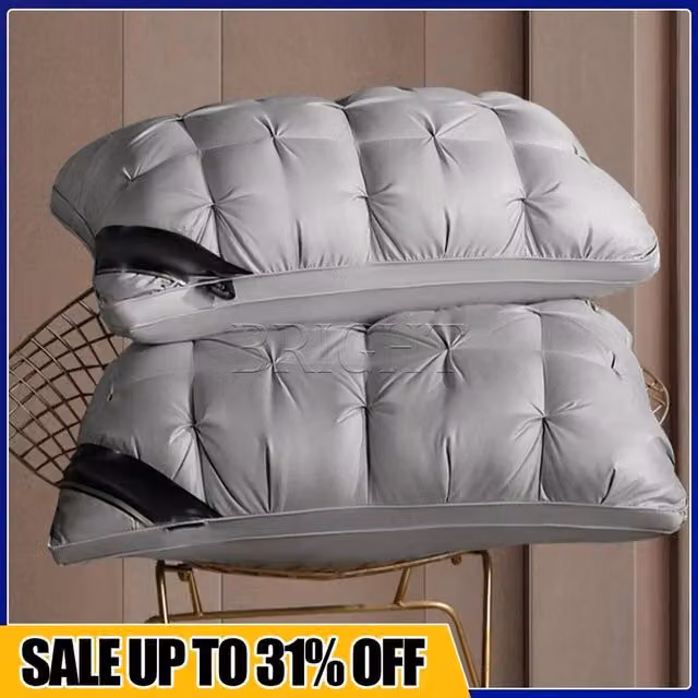 FLAVORA Luxury Hotel Anti-Allergic Soft Support Cot Pillow in Light Grey