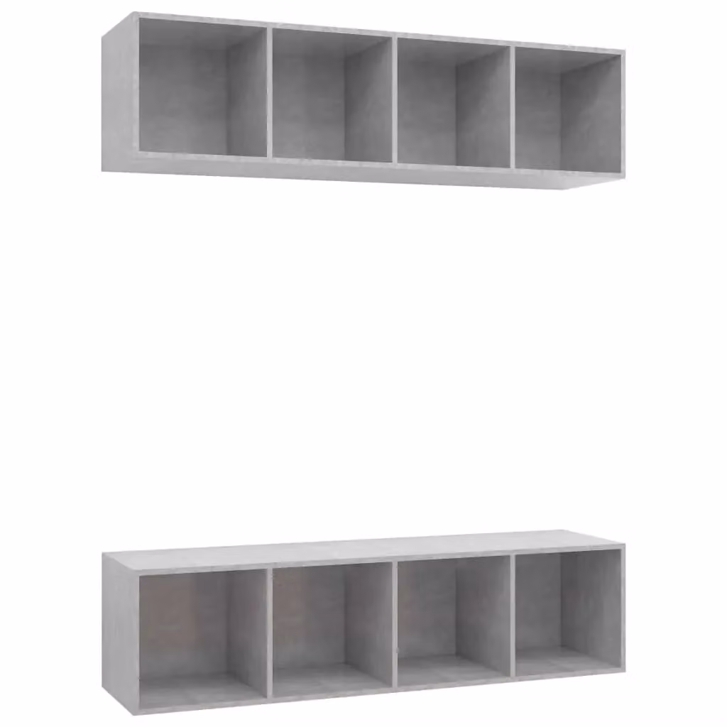 Berkfield Home Set of 2 Wall-mounted TV Cabinets in Concrete Grey Engineered Wood – 2