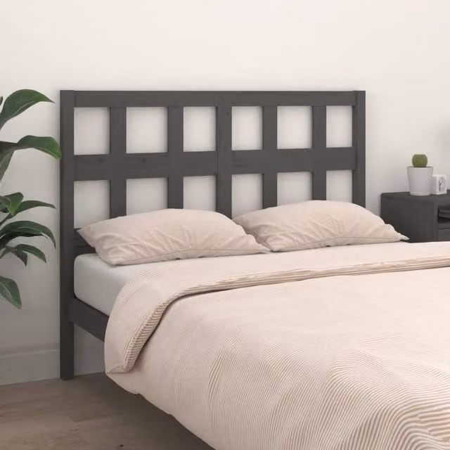 Berkfield Home Beautiful Bed Headboard in Grey Solid Pine Wood, W: 165.5 cm, D: 4 cm, H: 100 cm – 1