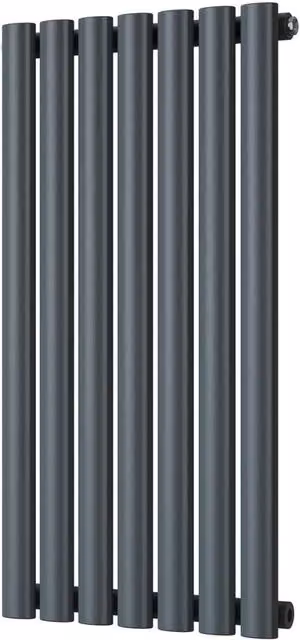 Omeara Anthracite Vertical Single Panel Radiator with Feet, W: 40.6 cm, H: 80 cm