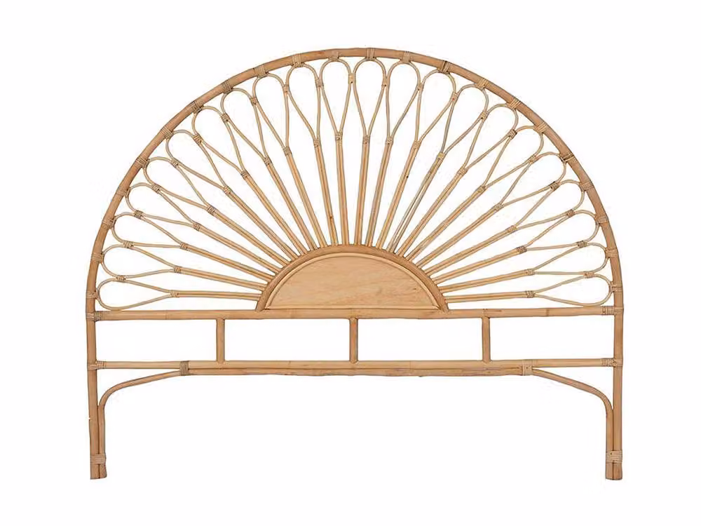 Vente-unique SOLIA Rattan Headboard in Light Oak, Double Size – 2