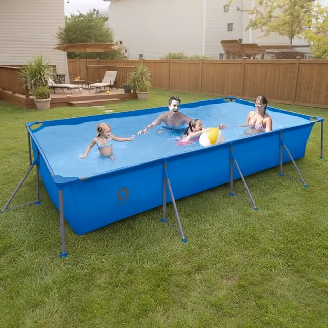Avenli Blue Rectangular Frame Pool Set
