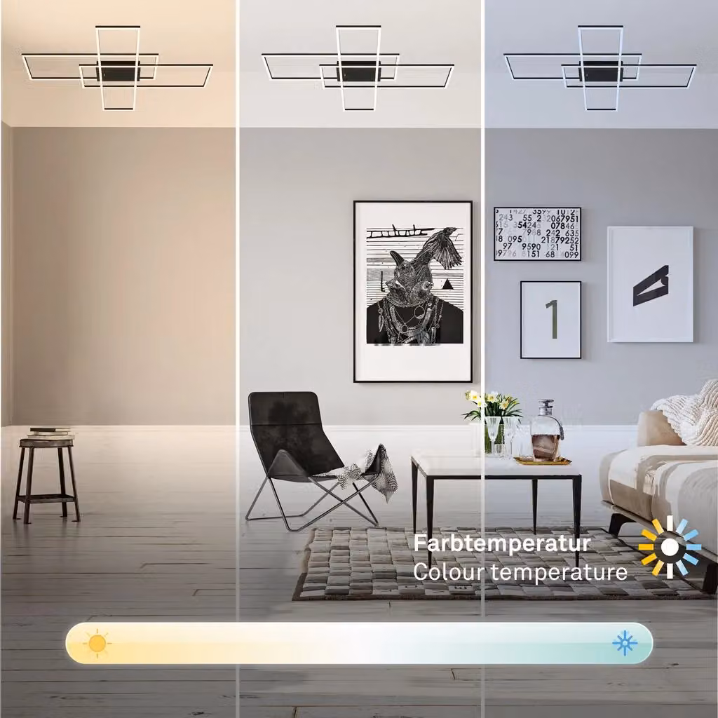 Briloner Modern CCT LED Wall and Ceiling Light in Black and White with Remote Control – 4