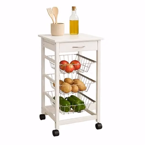 Orsina White Kitchen Trolley