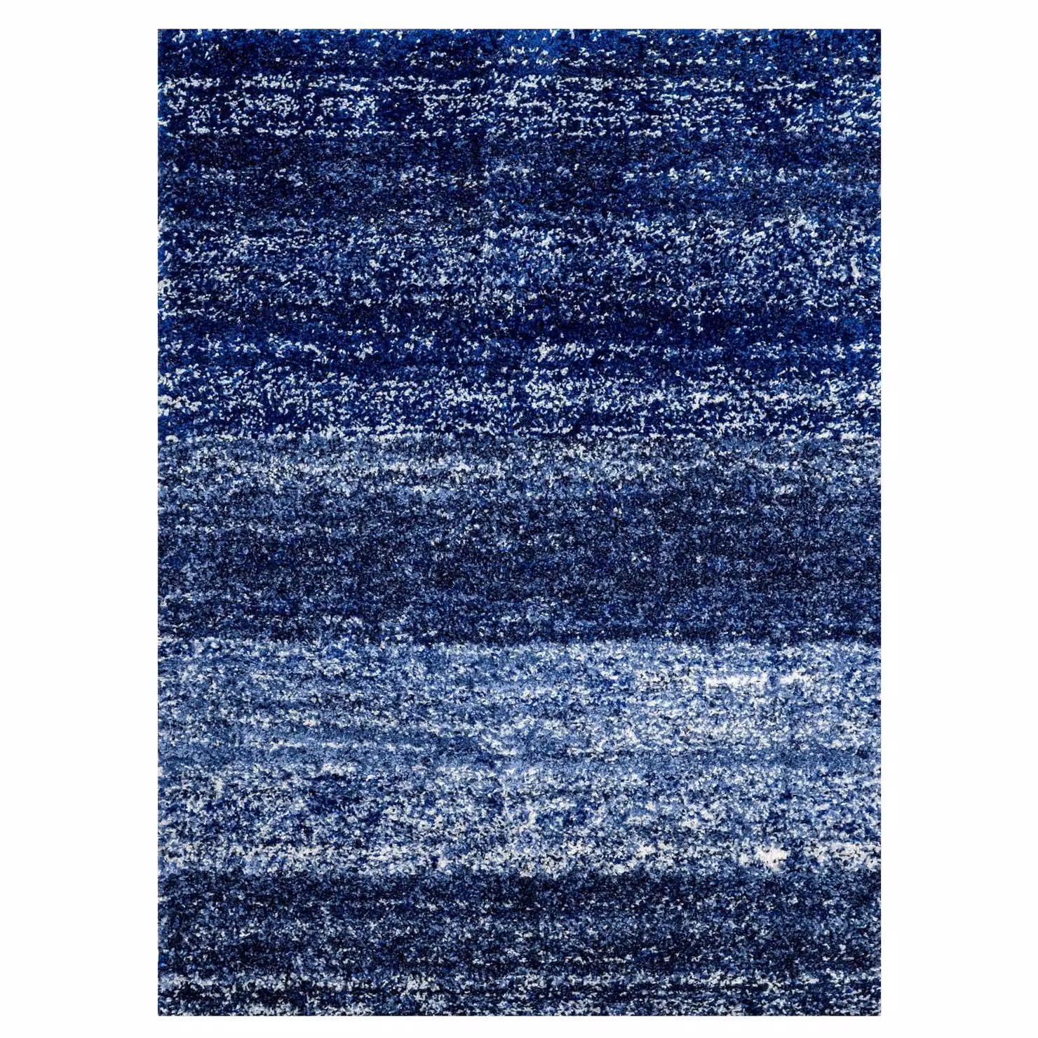 Kukoon Navy Blue Striped Mottled Shaggy Rug, W: 60 cm, L: 240 cm – 5