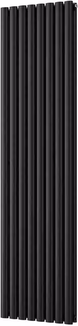 UK Radiators Omeara Black Elliptical Tube Vertical Designer Radiator, H 180 x W 46.4 cm