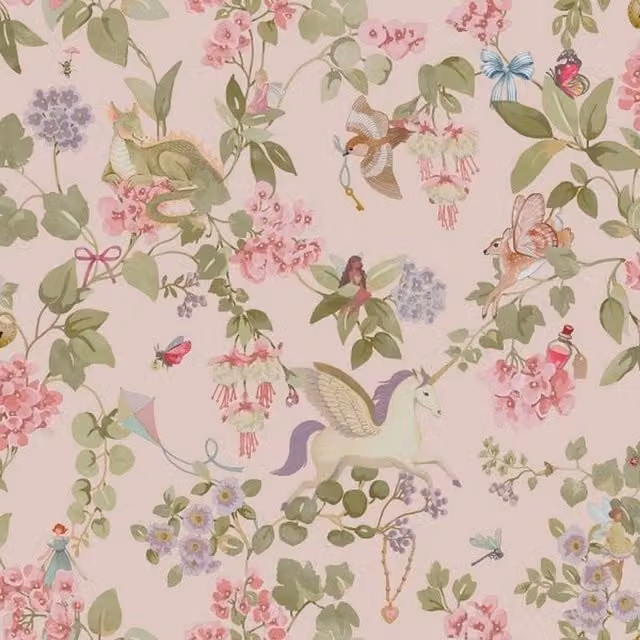 Holden Décor Away With The Fairies Textured Floral Vintage Wallpaper in Pink