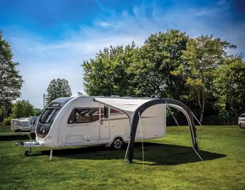 Maypole Stratford Inflatable 4m Sun Canopy for Caravans and Motorhomes in Grey and White