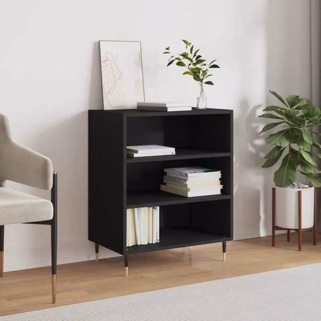 Berkfield Home Classic Sideboard in Black, W: 57 cm, D: 35 cm, H: 70 cm – 1