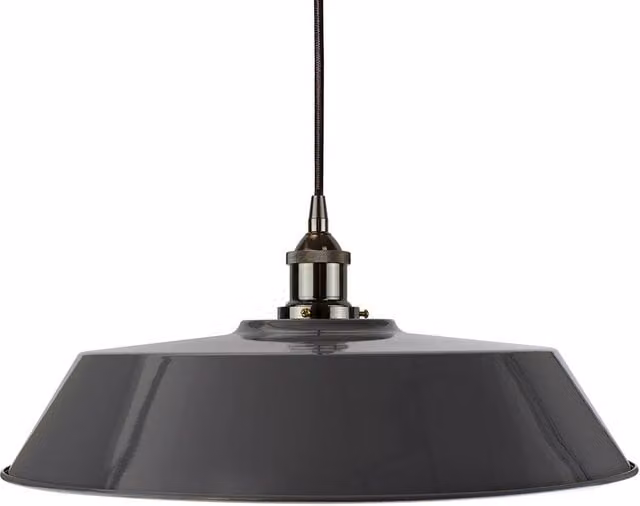 SE Home Chancery Large Round Pendant Light in Slate Grey and Black