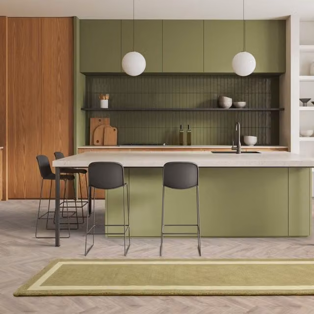 The Rug Shop UK Green Handmade Plain Border Wool Area Rug, W: 160 cm, D: 230 cm – 1