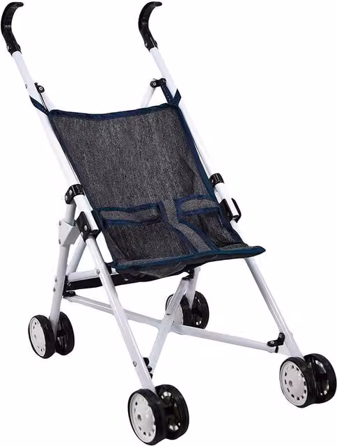 BiBi Doll Foldable Baby Buggy in Black
